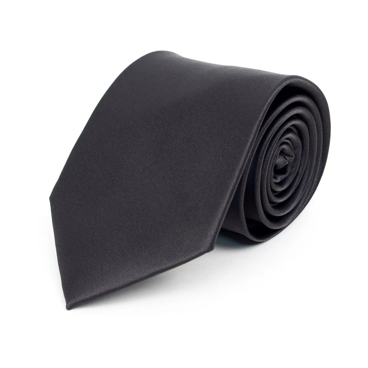 Charcoal satin necktie